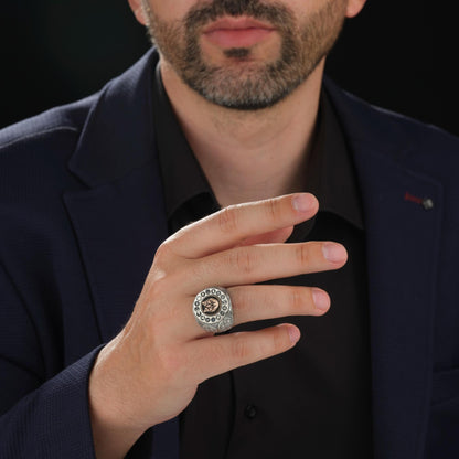 Bozkurt Ring 925 Silver 16 Turkic States Grey Wolf Handmade