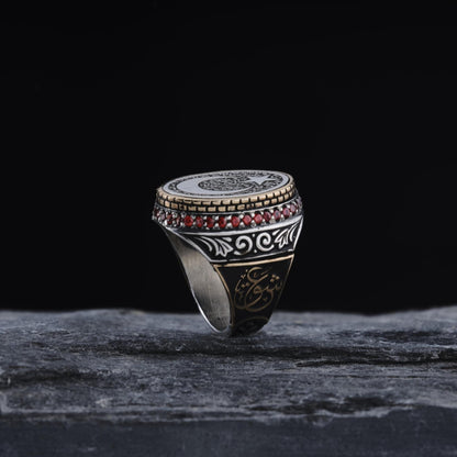 Crescent Star Ring 925 Sterling Silver Zircon OttomanHandmade Men