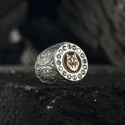 Bozkurt Ring 925 Silver 16 Turkic States Grey Wolf Handmade
