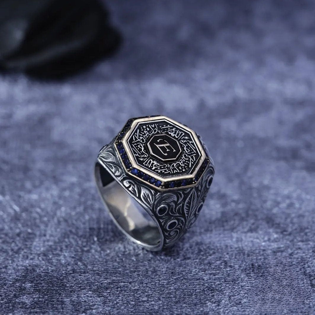 Zircon Islamic Dua Ring 925 Silver Arabic Prayer Muslim Gift