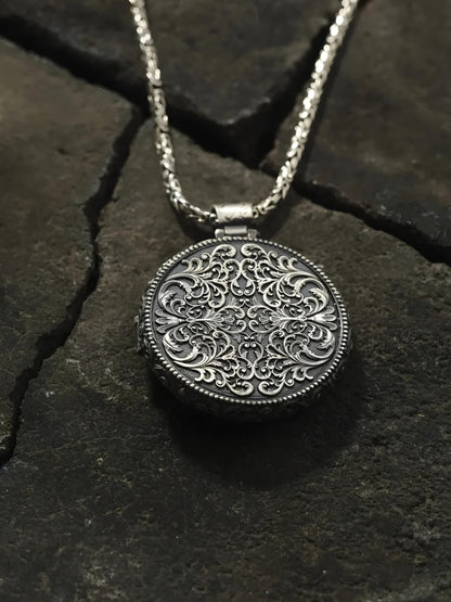 Personalized Islamic Locket Necklace: Sterling Silver
