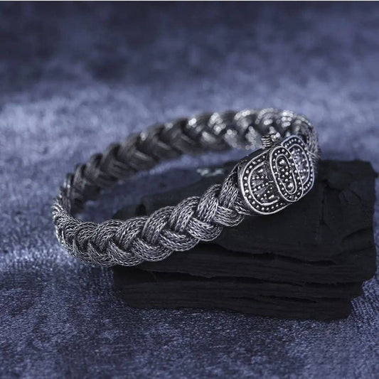 Turkish Knit Sterling Silver Braided Bracelet 925 Handmade