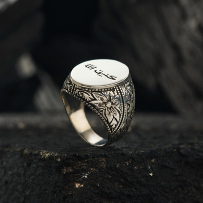 Hasbiyallahu calligraphy men's ring – view 4