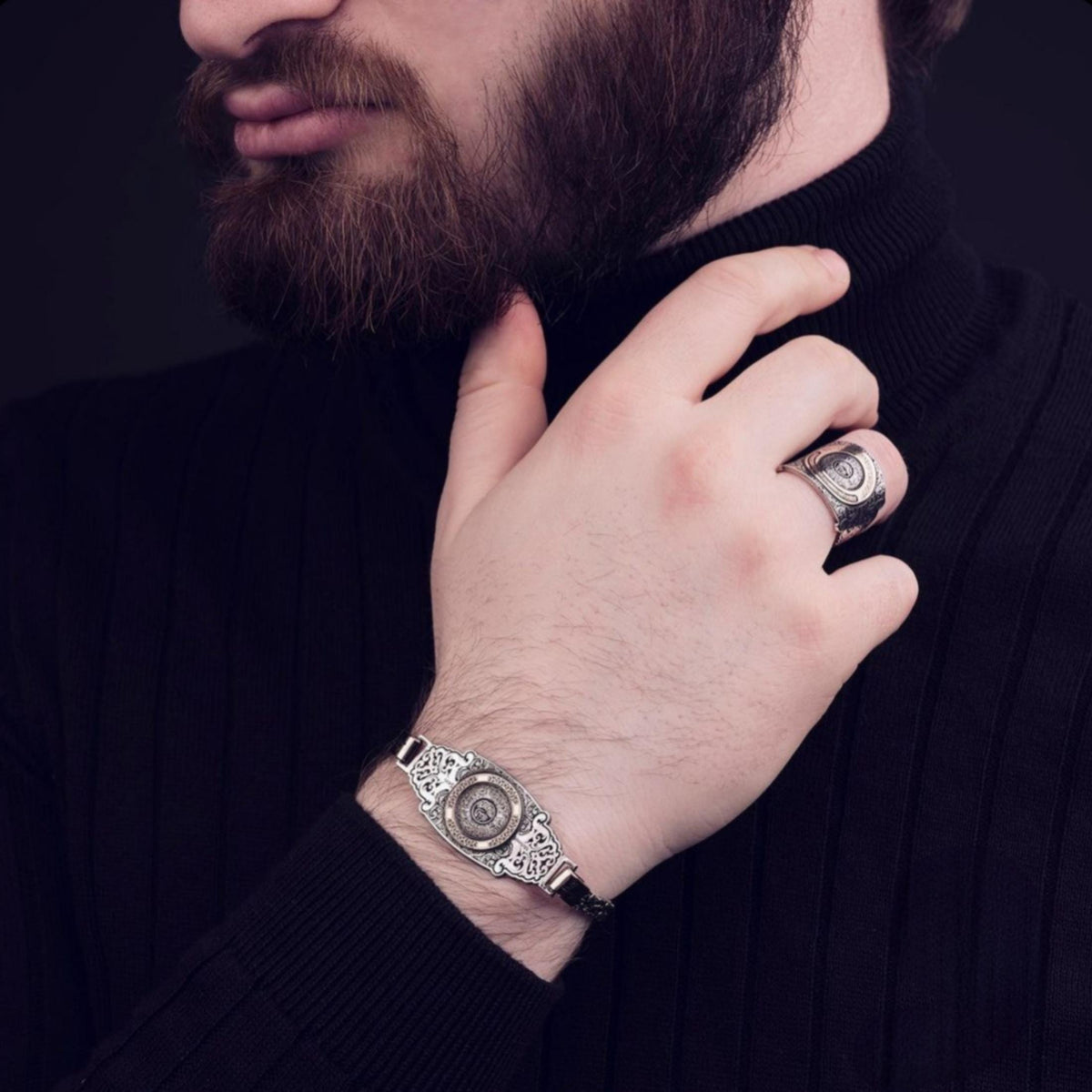 Ayatul Kursi ring and bracelet set – view 3