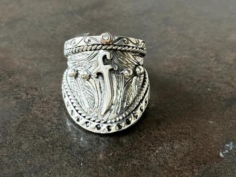 Sword Zihgir Thumb Ring 925 Silver Adjustable Handmade Men