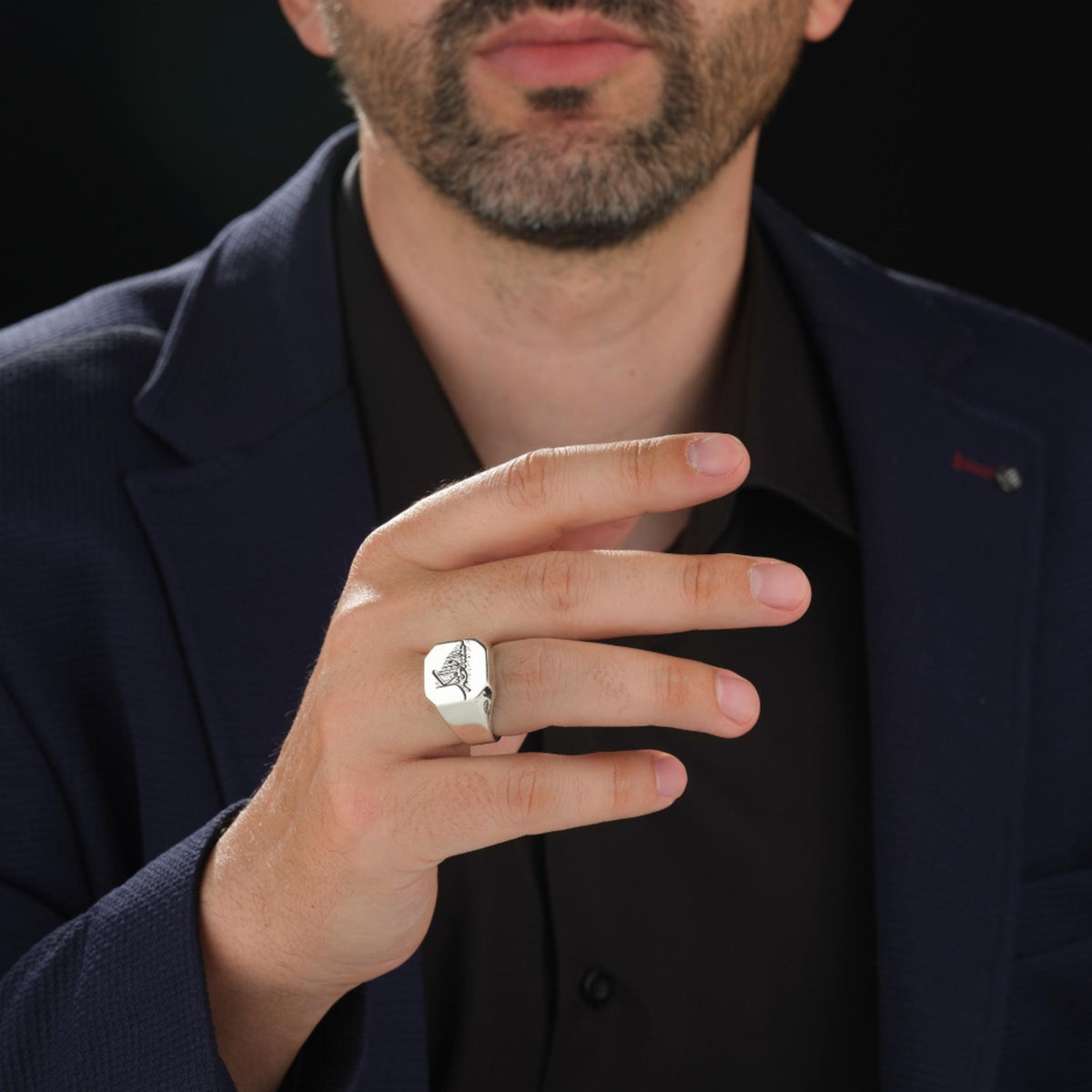 Hasbiyallahu wa ni'mal wakil calligraphy ring – view 2