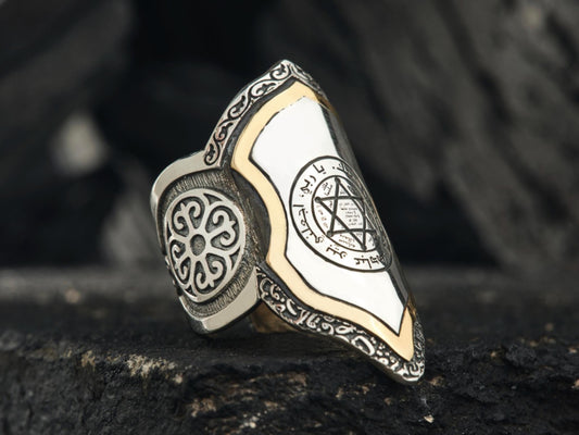 Seal of Solomon Zihgir Thumb Ring – 925 Sterling Silver | Personalized Men’s Ring