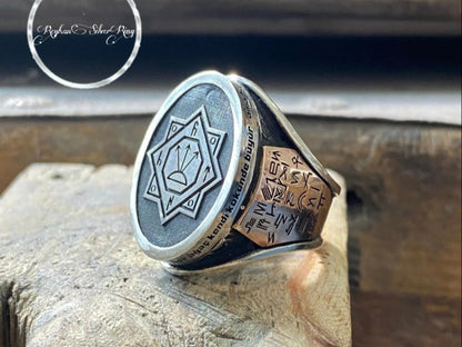 Oghuz Khan Seal Ring – 925 Sterling Silver Turkic Tamga