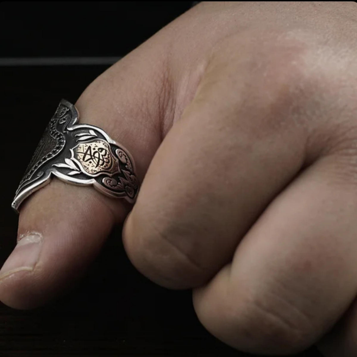 La hawla wala quwwata illa billah zihgir archer thumb ring – view 2