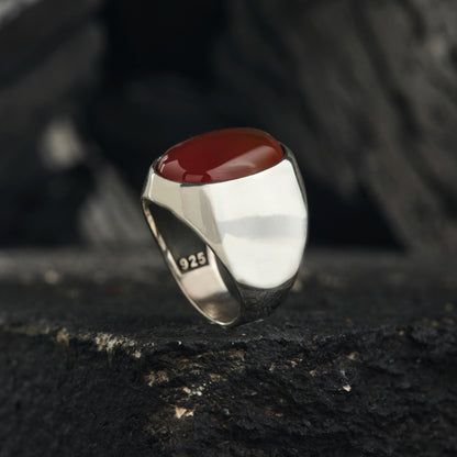Simple agate stone ring – view 4