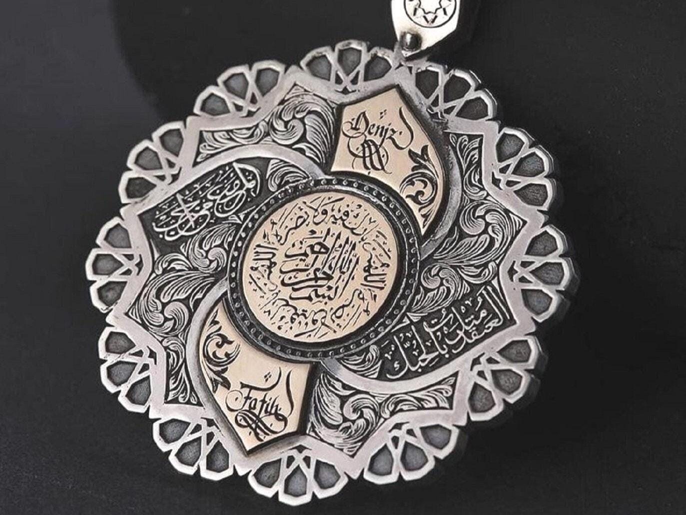 Personalized Medallion Necklace – Custom Text & Name | 925 Silver