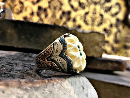 Mother of Pearl Ring 925 Silver Adjustable Handmade Unisex