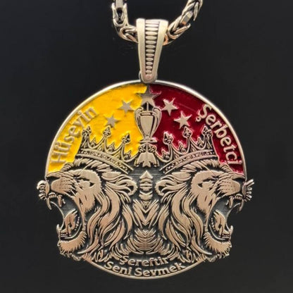 Lion Crown Necklace 925 Silver Custom Name King Chain Handmade