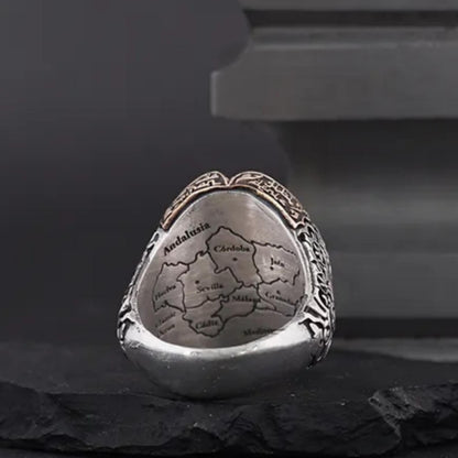 خاتم الأندلس الرجالي بالحجرين الأحمر والأزرق – صورة 5