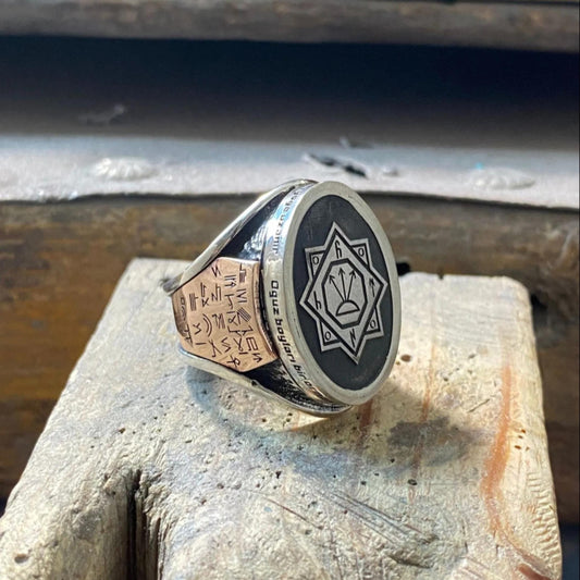 Oghuz Khan Seal Ring – 925 Sterling Silver Turkic Tamga