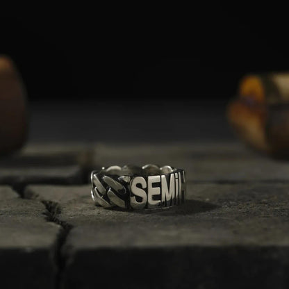 Personalisierter Namensring aus Sterlingsilber für Herren: Kettendesign