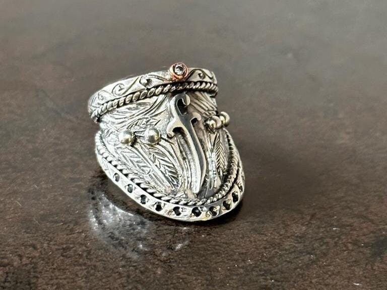 Sword Zihgir Thumb Ring 925 Silver Adjustable Handmade Men