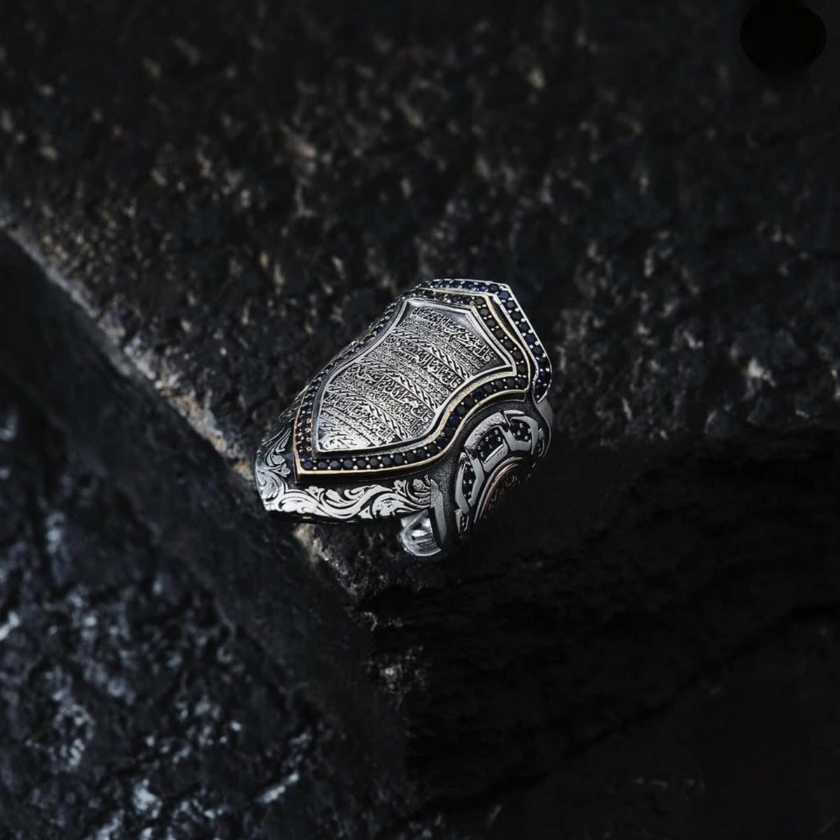 Quran surahs zihgir archer ring with zircon – view 3