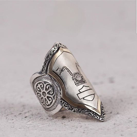 Biker Thumb Sterling  Silver Ring: Archer Zihgir, Customizable Jewelry