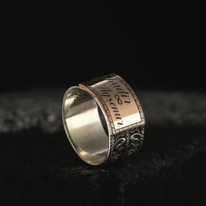 Personalized Name Ring 925 Silver Twisted Band Handmade