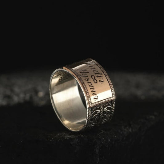 Personalized Engraved Name Twisted Sterling Silver Ring