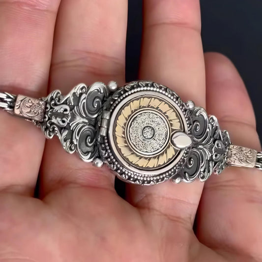 Islamic Verse Bracelet 925 Silver Capped King Chain Handmade Men