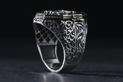Covered letter signet ring – view 3