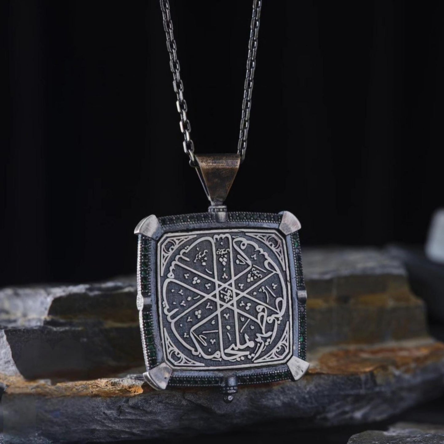Khatmir Prayer Necklace 925 Silver Rotating Pendant Islamic
