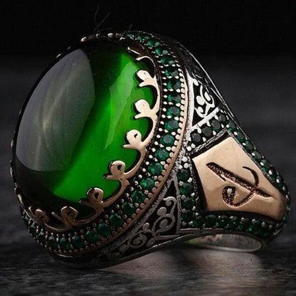 OttomanGemstone Ring 925 Sterling Silver Handmade Custom Engraving