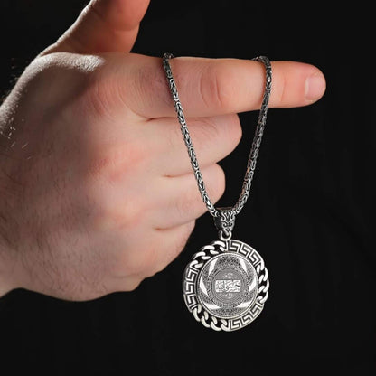Ayatul Kursi 925 Silver Pendant Personalized Dual-Sided Islamic Necklace