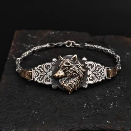 Wolf Head Bracelet 925 Sterling Silver Viking Warrior Personalized