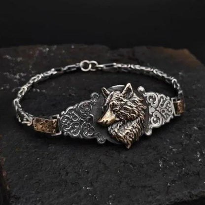 Wolf Head Bracelet 925 Sterling Silver Viking Warrior Personalized