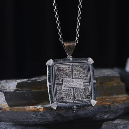 Khatmir Prayer Necklace 925 Silver Rotating Pendant Islamic