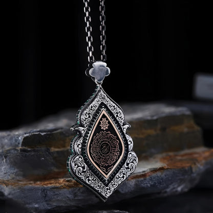 Surah Al-Inshirah Necklace 925 Silver Seljuk Green Zircon