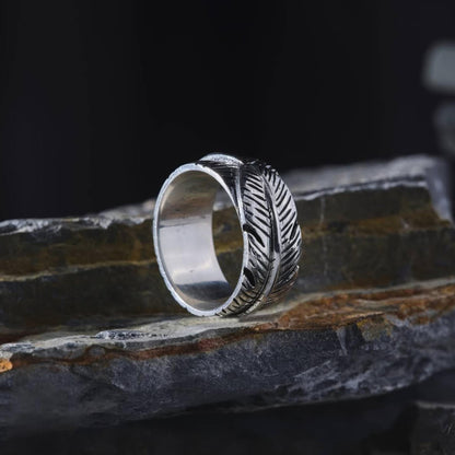 Feather Couple Rings 925 Sterling Silver Matching Bands OttomanHandmade His Her