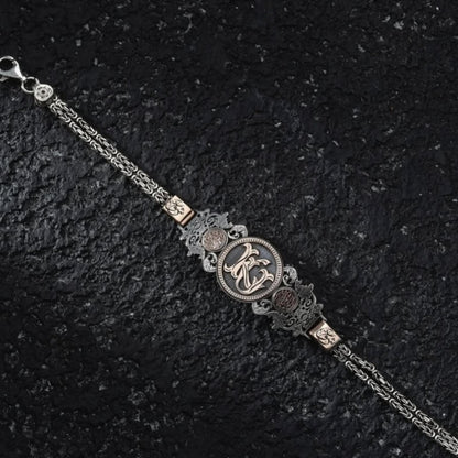 Personalisiertes Armband aus Sterlingsilber, individuelle Initialen, osmanisches Armband