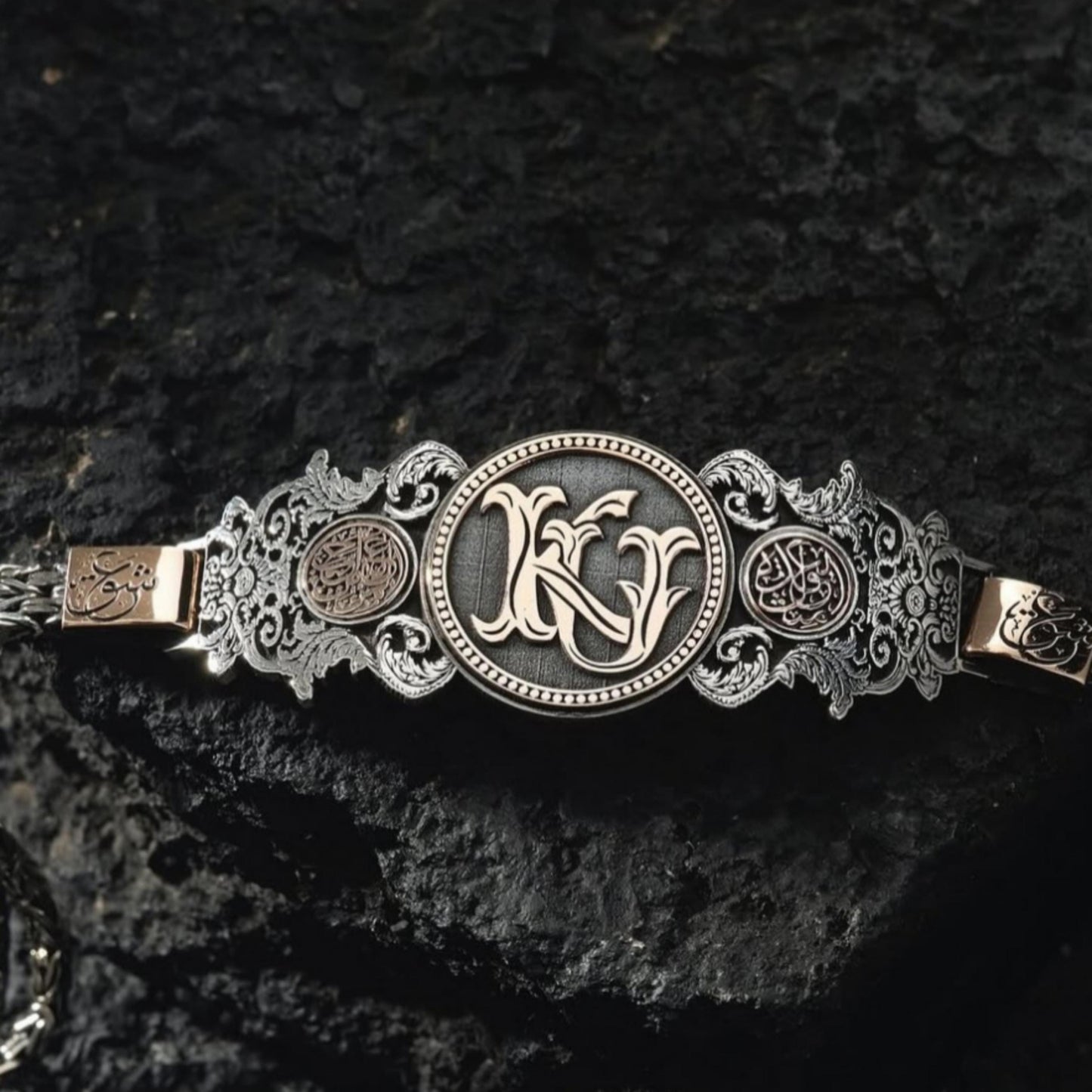 Personalisiertes Armband aus Sterlingsilber, individuelle Initialen, osmanisches Armband