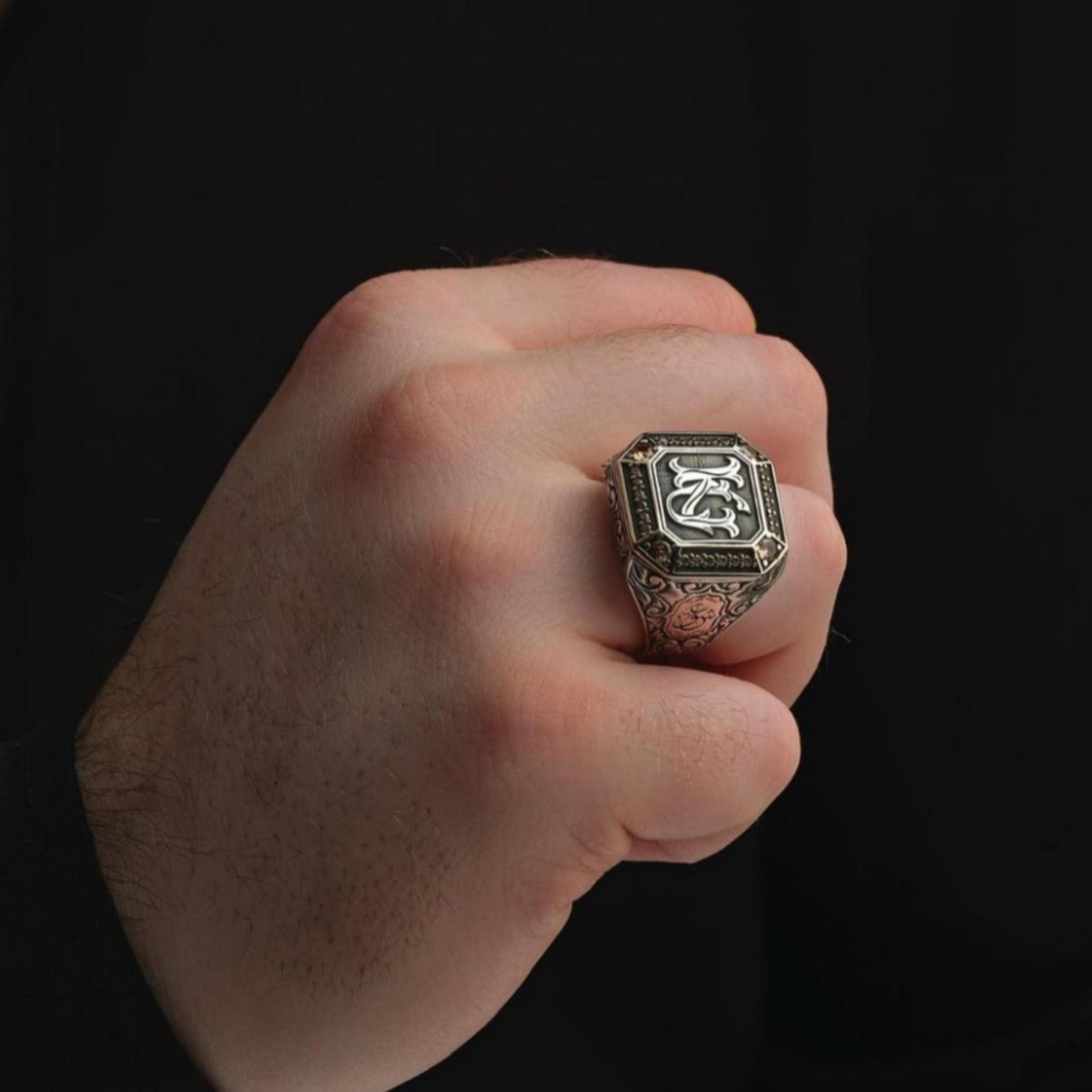 Arabic Calligraphy Ring 925 Sterling Silver Personalized OttomanHandmade