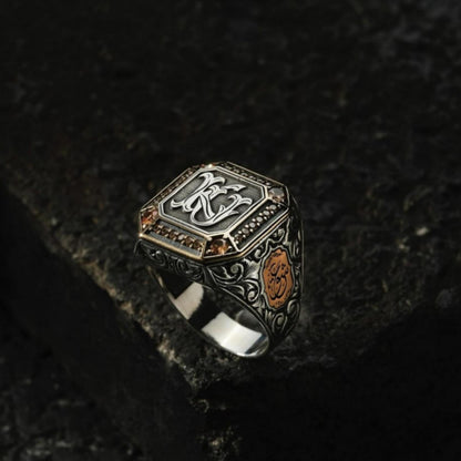 Arabic Calligraphy Ring 925 Sterling Silver Personalized OttomanHandmade