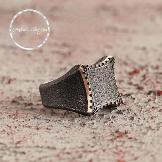 Esmaül Hüsna 99 Names of Allah 925 Sterling Silver Ring OttomanCalligraphy Sandblasted Men's