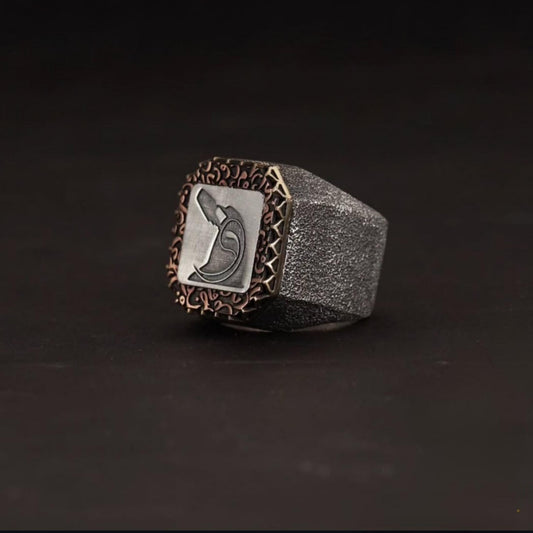 Rumi & Vav Oxidized Sterling Silver Ring – 925 Silver | Handmade Men's Ring