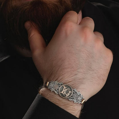 Personalisiertes Armband aus Sterlingsilber, individuelle Initialen, osmanisches Armband