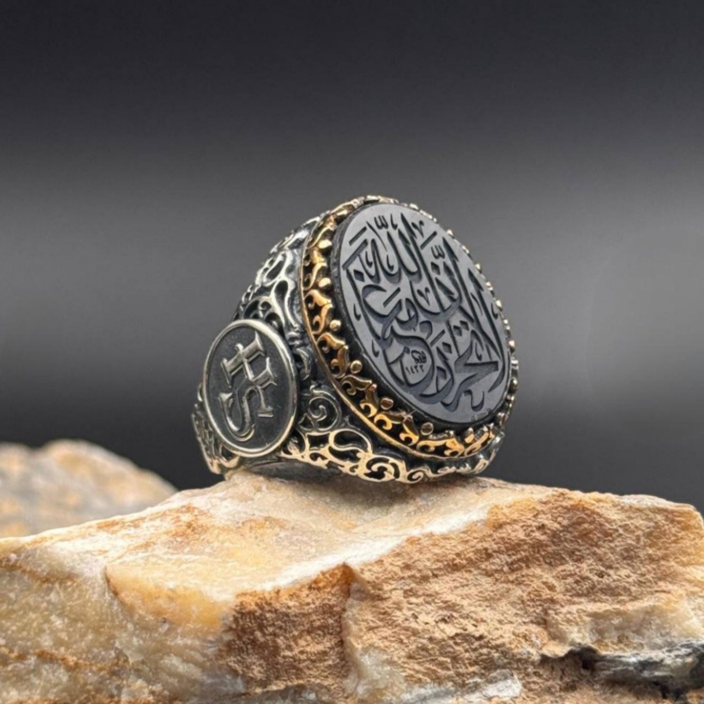 La Tahzen Agate Ring – 925 Sterling Silver Custom Engraved Men’s Ring