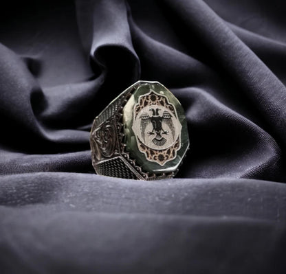 Double-Headed Eagle Ring – 925 Sterling Silver | Men's Ring
