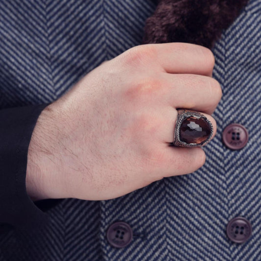 Sultanite Ring – Seljuk Motifs & Color-Changing Stone | 925 Silver