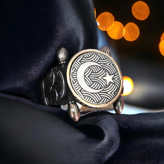 Crescent & Star Ring – OttomanSeljuk 925 Silver | Men's Ring