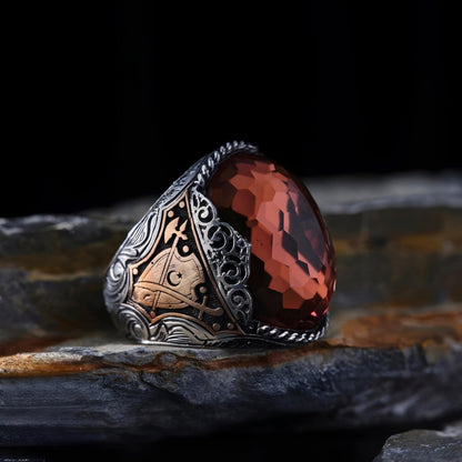 Sultanite Ring – Seljuk Motifs & Color-Changing Stone | 925 Silver