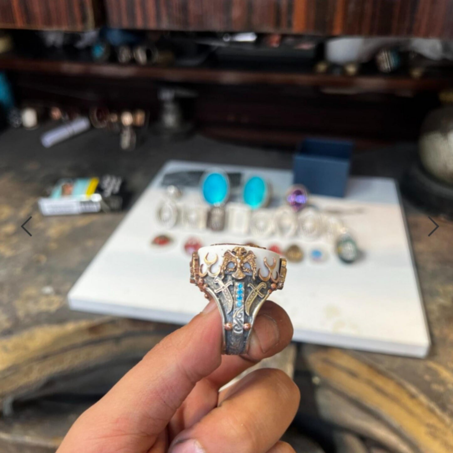 Double Headed Eagle Ring 925 Silver Seljuk Ottoman Handmade