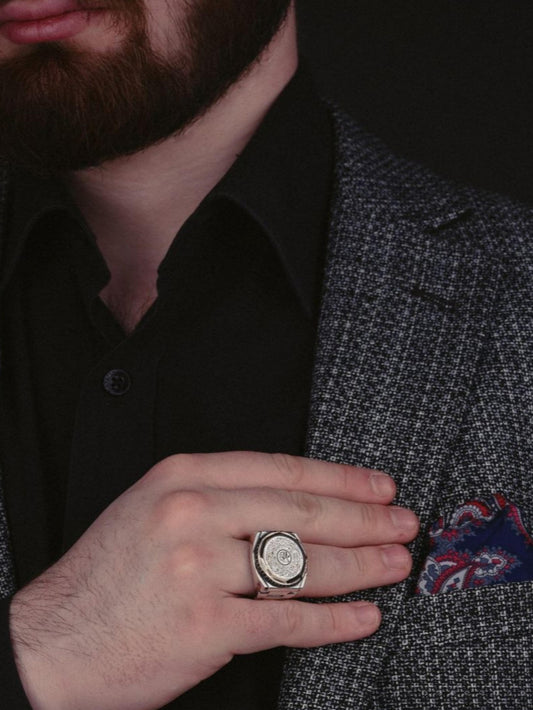 Ayat al-Kursi Ring – Watch Case Form 925 Silver | Islamic Men's Ring