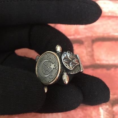 Crescent & Star Ring – OttomanSeljuk 925 Silver | Men's Ring